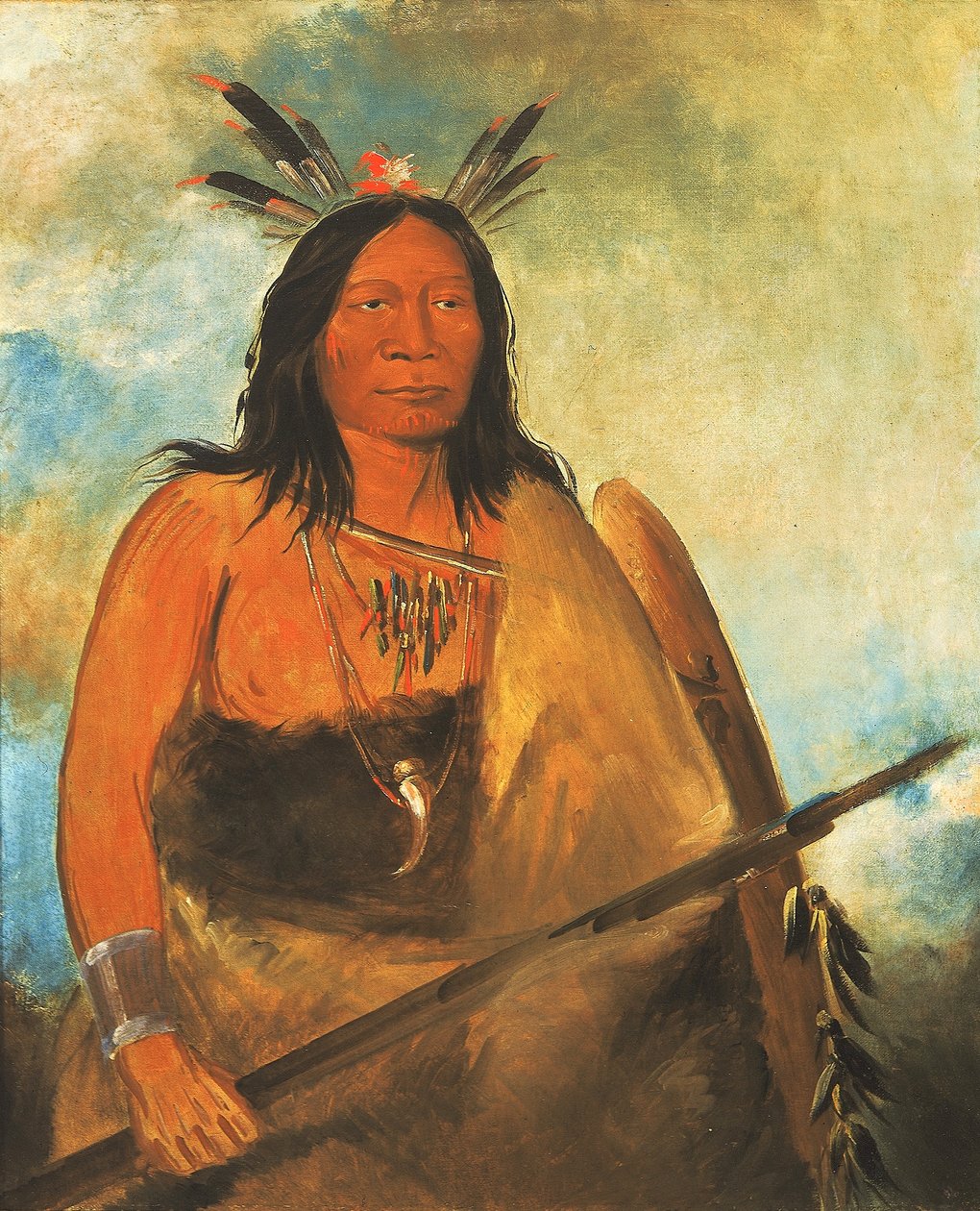 Kots-o-kó-ro-kó, Włos z Byczej Szyi, wódz autorstwa George Catlin