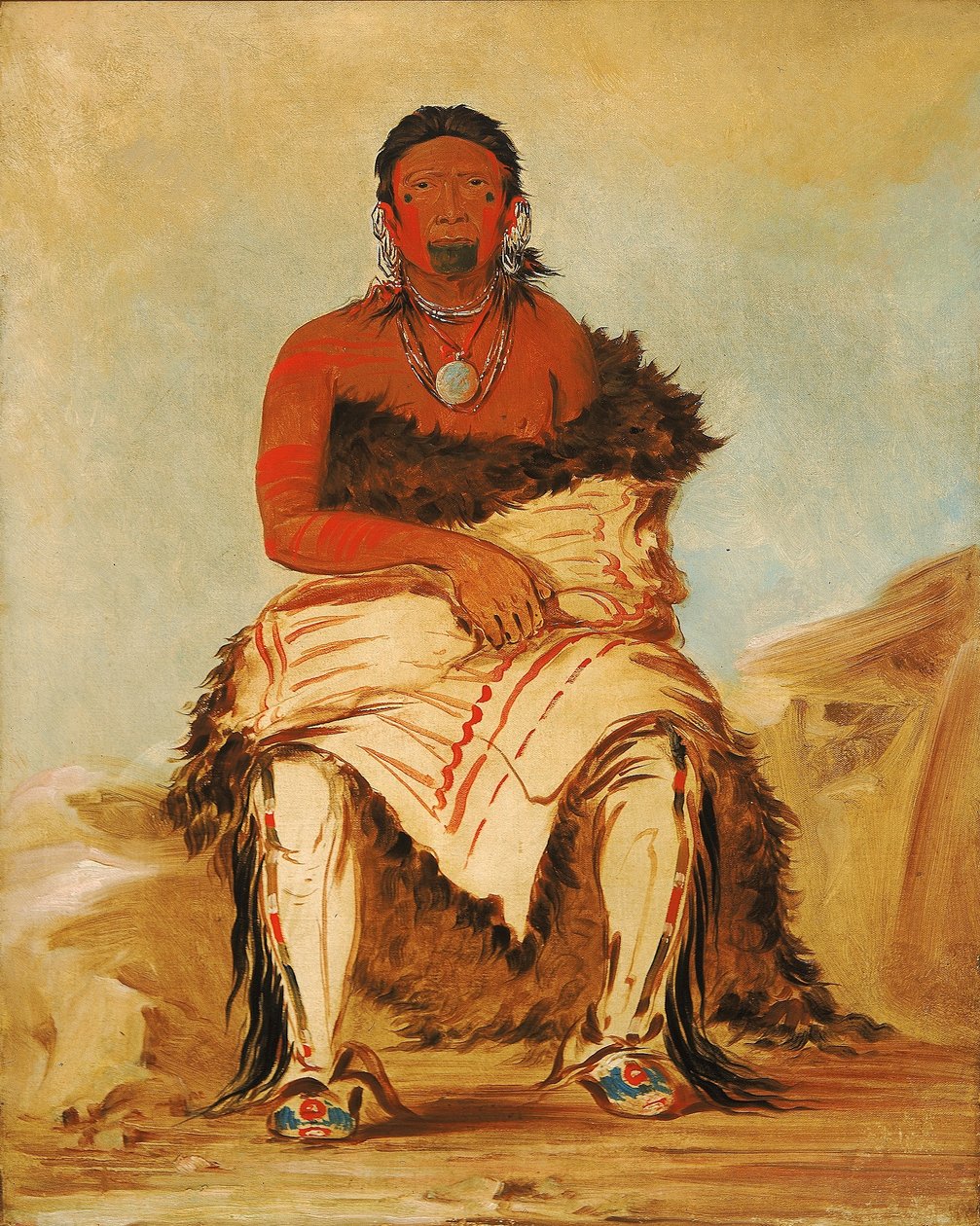Lá-shah-le-stáw-hix, Człowiek Wódz, republikański Pawnee autorstwa George Catlin