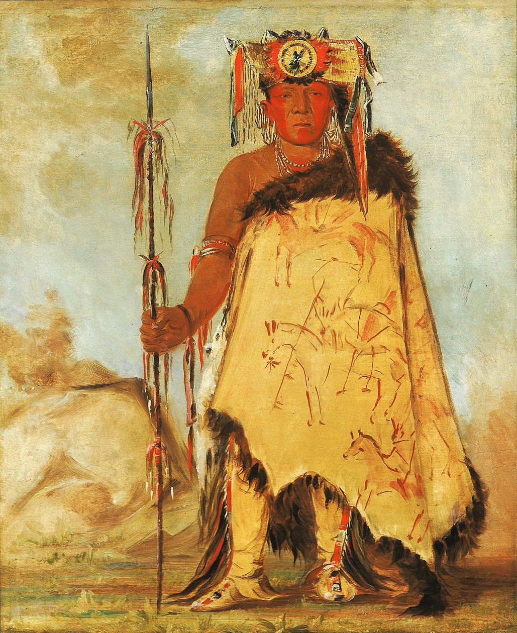 La-wée-re-coo-re-shaw-wee, wódz wojenny, republikański Pawnee autorstwa George Catlin