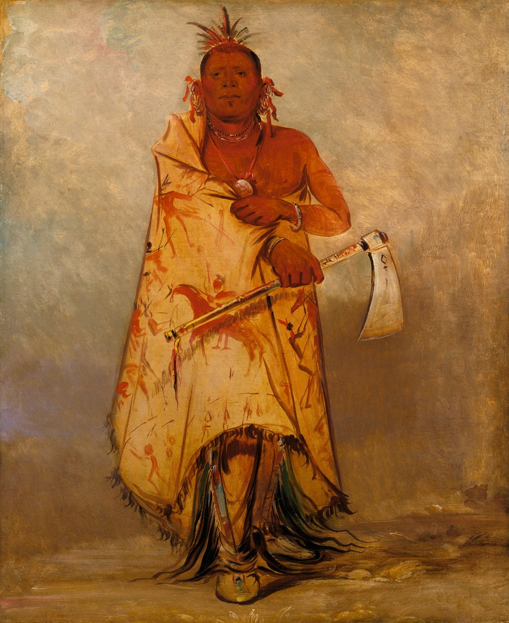 Le-sháw-loo-láh-le-hoo, Wielki Łoś, wódz Skidi (Wilków) Pawnee autorstwa George Catlin