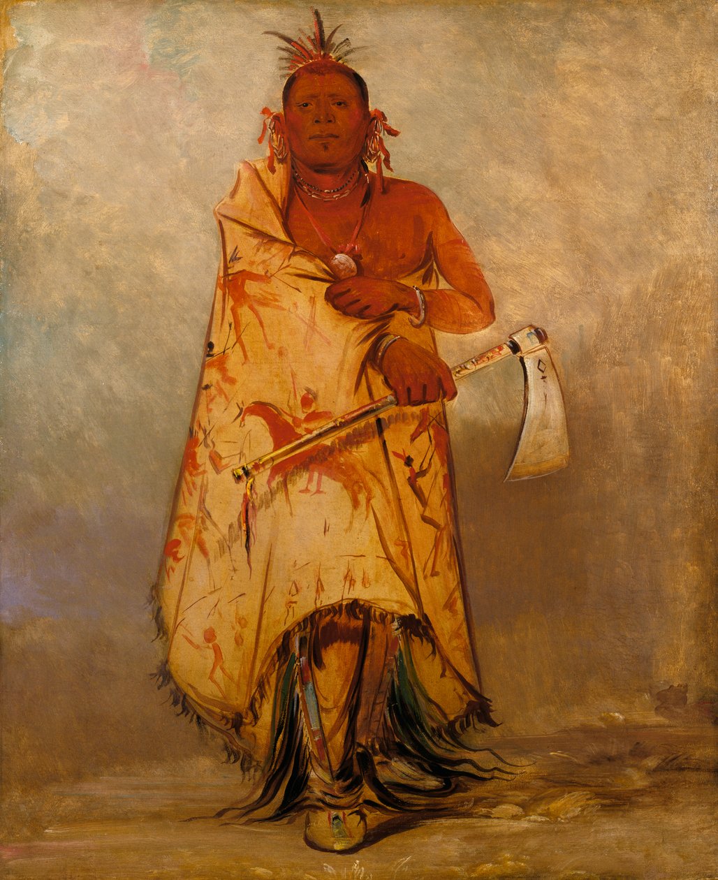 Le-shaw-loo-láh-le-hoo, Wielki Łoś, szef Skidi Wolf Pawnee, 1832. autorstwa George Catlin