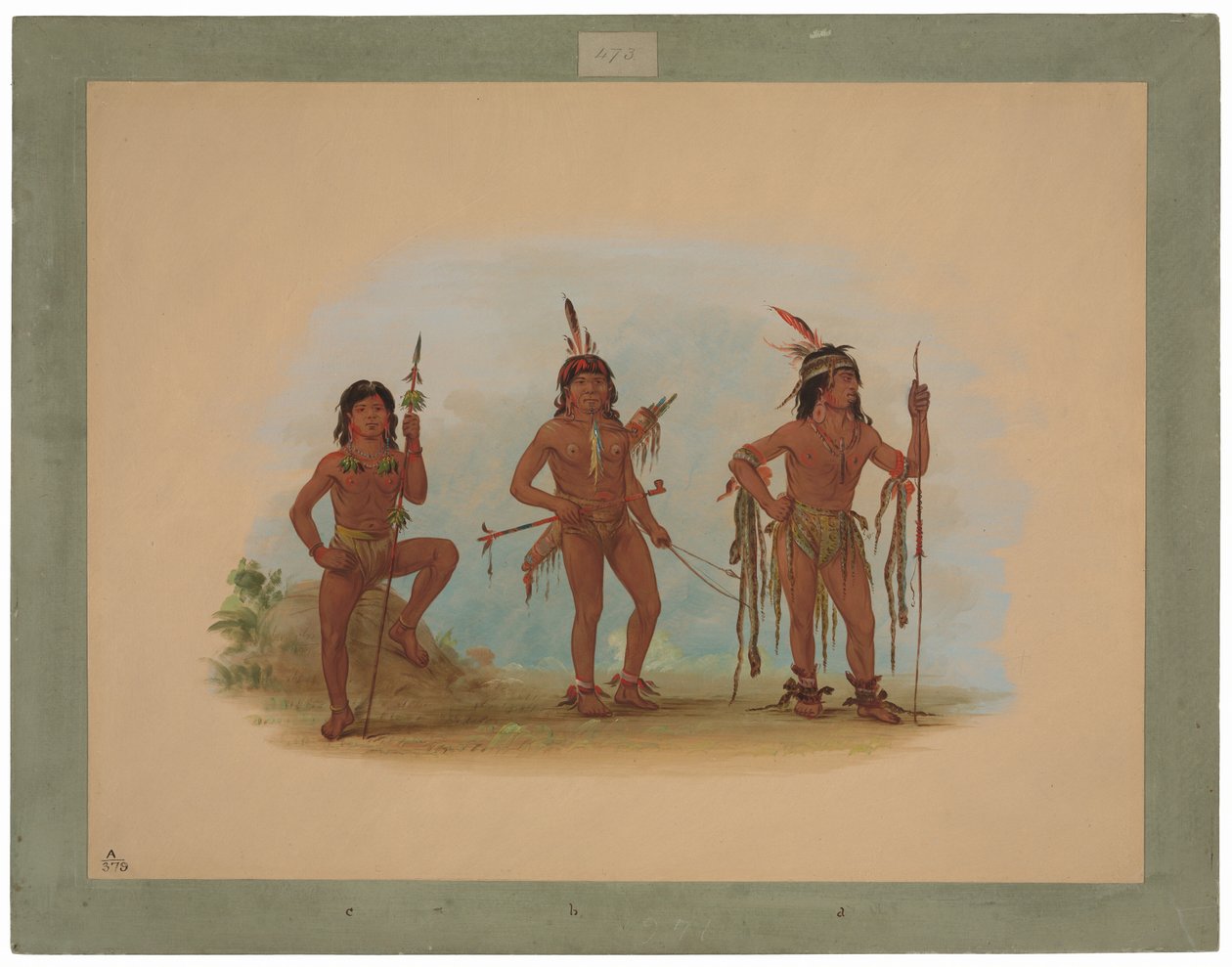 Lekarz Lengua z dwoma wojownikami autorstwa George Catlin