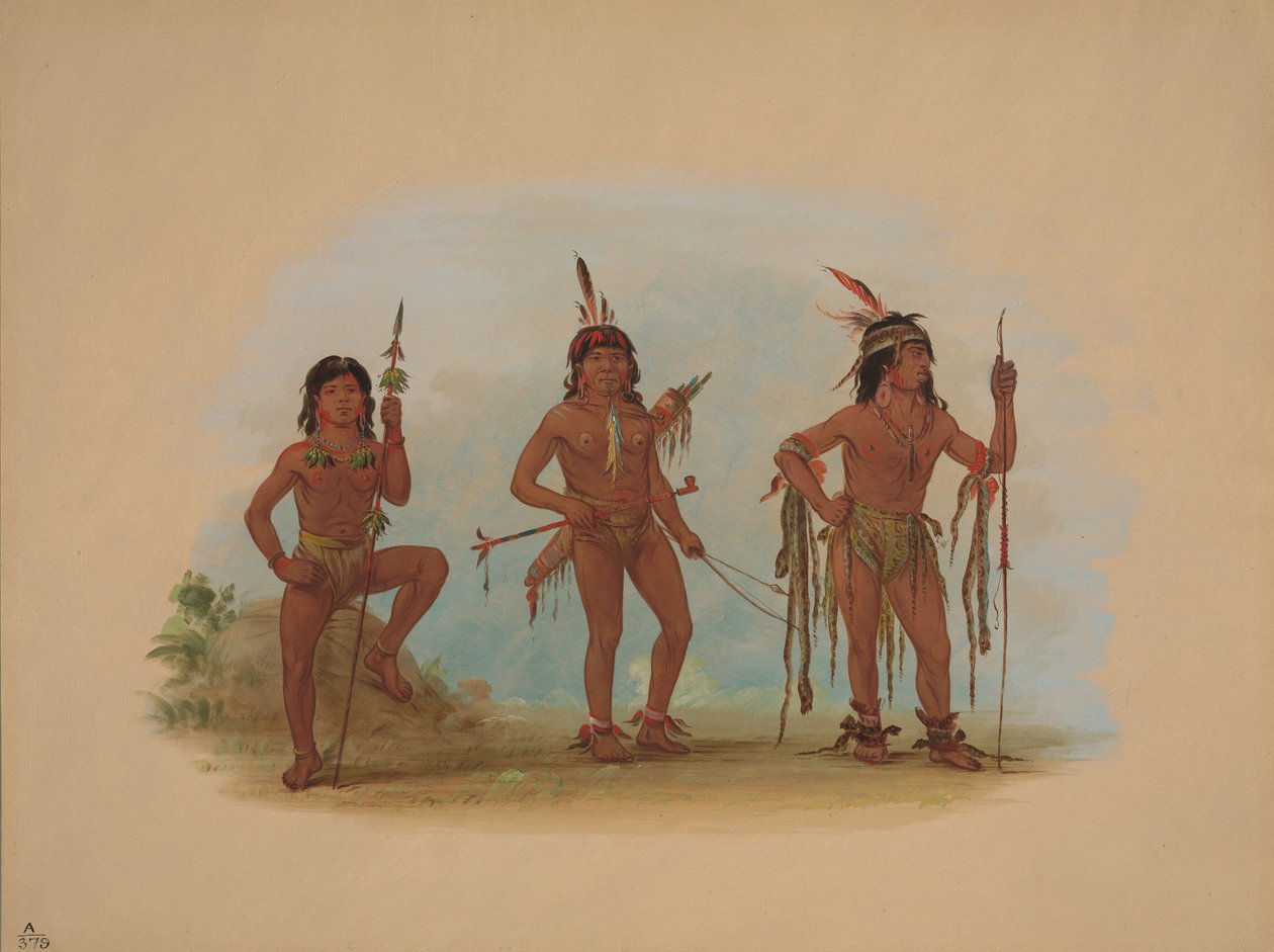 Lekarz Lengua z dwoma wojownikami, 18541869. autorstwa George Catlin