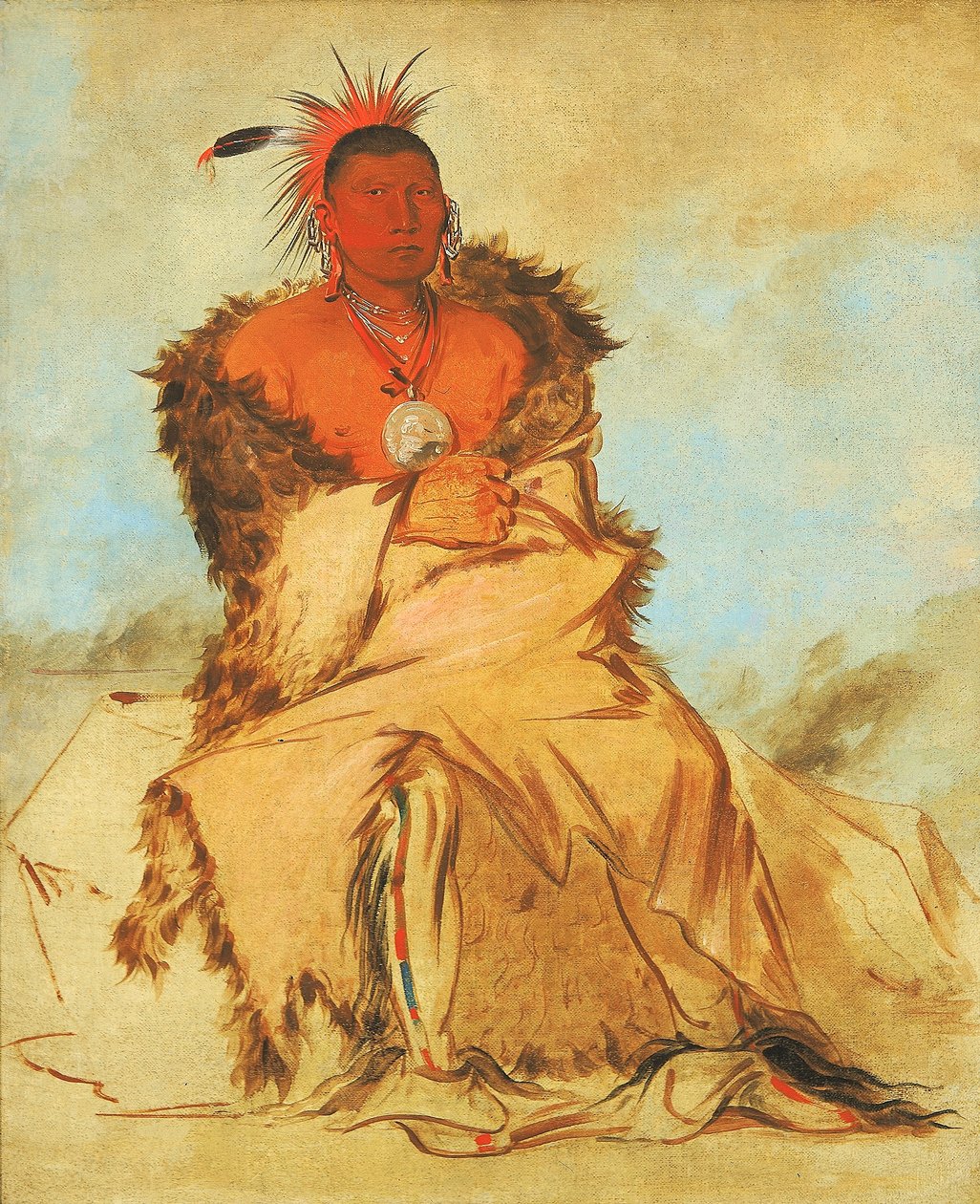 Loo-rá-wée-re-coo, Ptak, który idzie na wojnę, Tapage Pawnee autorstwa George Catlin