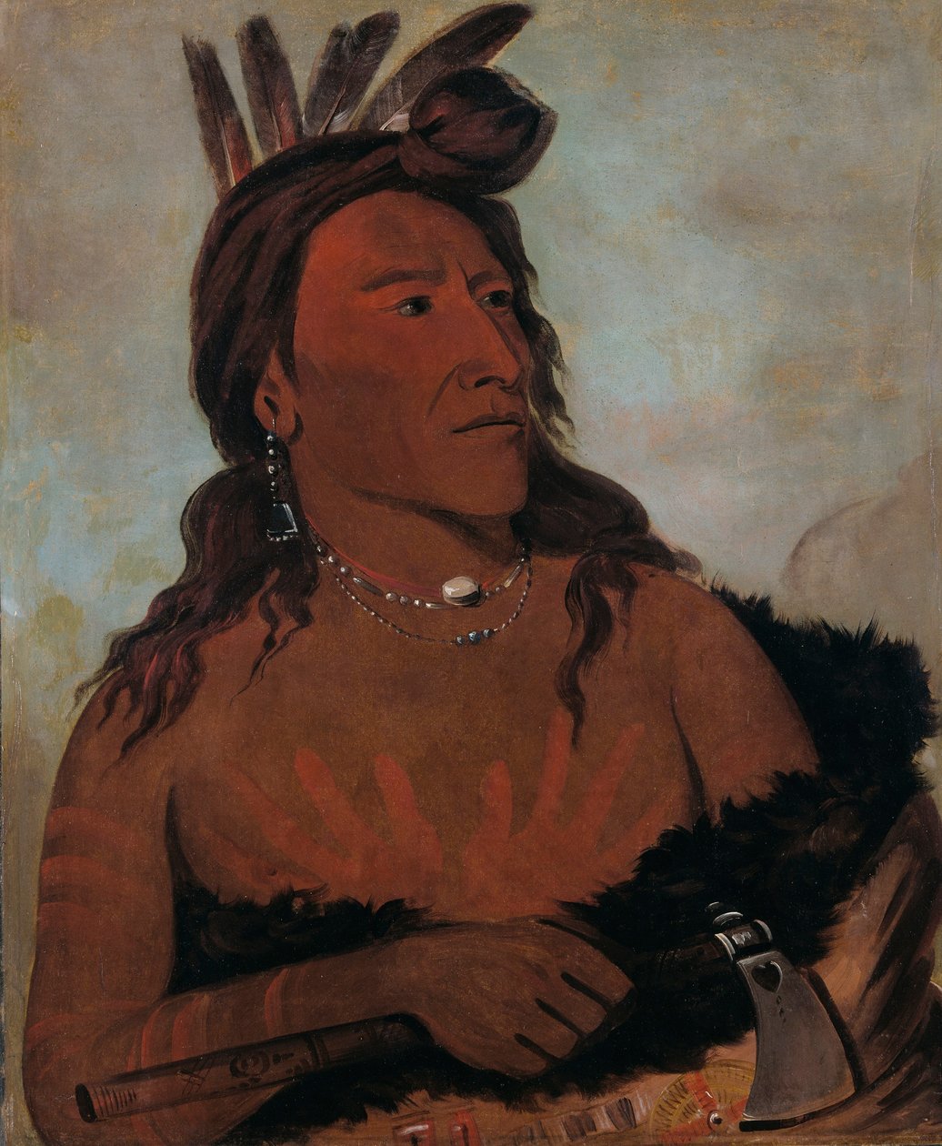 Mah-tó-che-ga, Mały Niedźwiedź, dzielny Hunkpapa autorstwa George Catlin