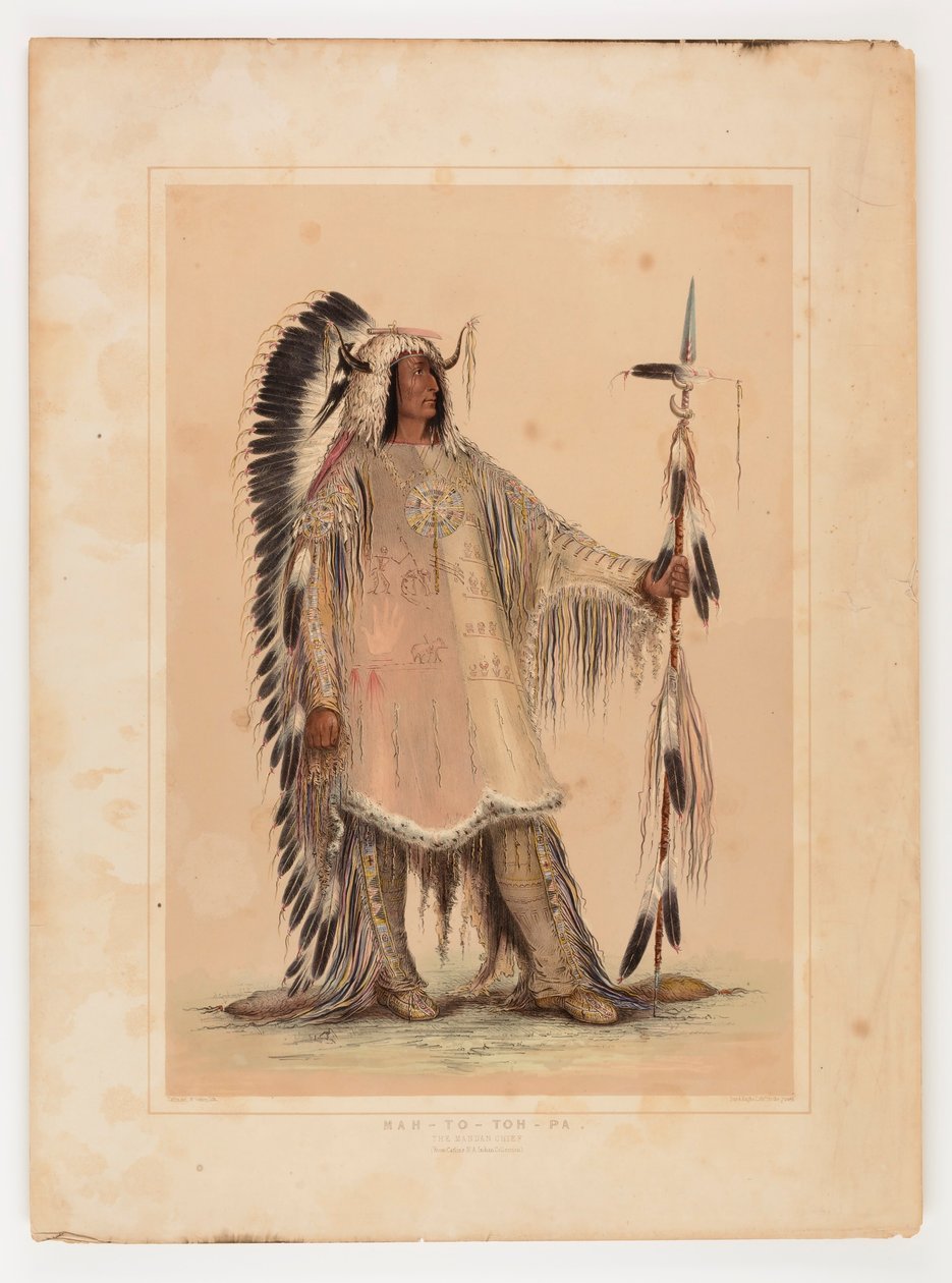 Mah-to-toh-pa, wódz Mandanów autorstwa George Catlin