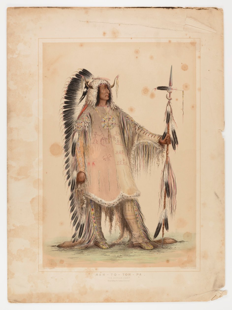 Mah-to-toh-pa, wódz Mandanów autorstwa George Catlin