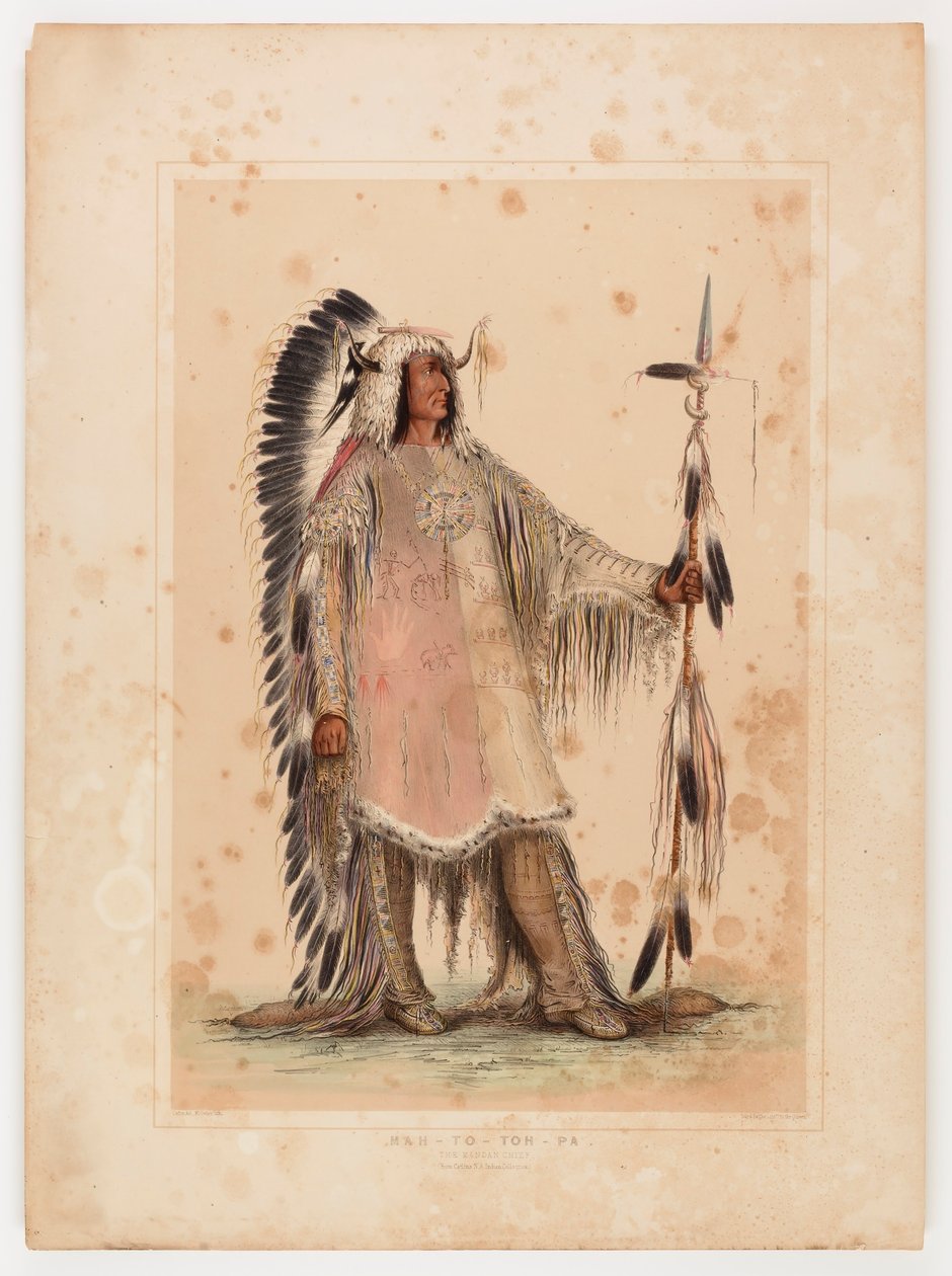 Mah-to-toh-pa, wódz Mandanów autorstwa George Catlin