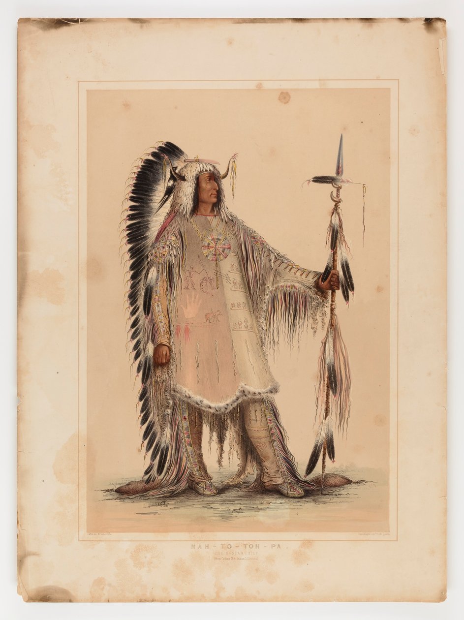 Mah-to-toh-pa, wódz Mandanów autorstwa George Catlin