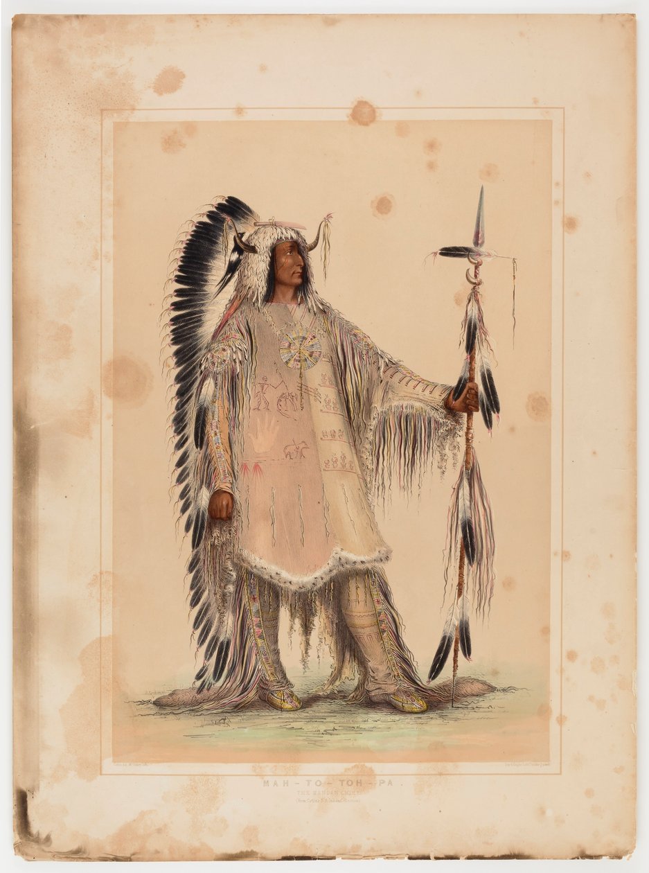 Mah-to-toh-pa, wódz Mandanów autorstwa George Catlin