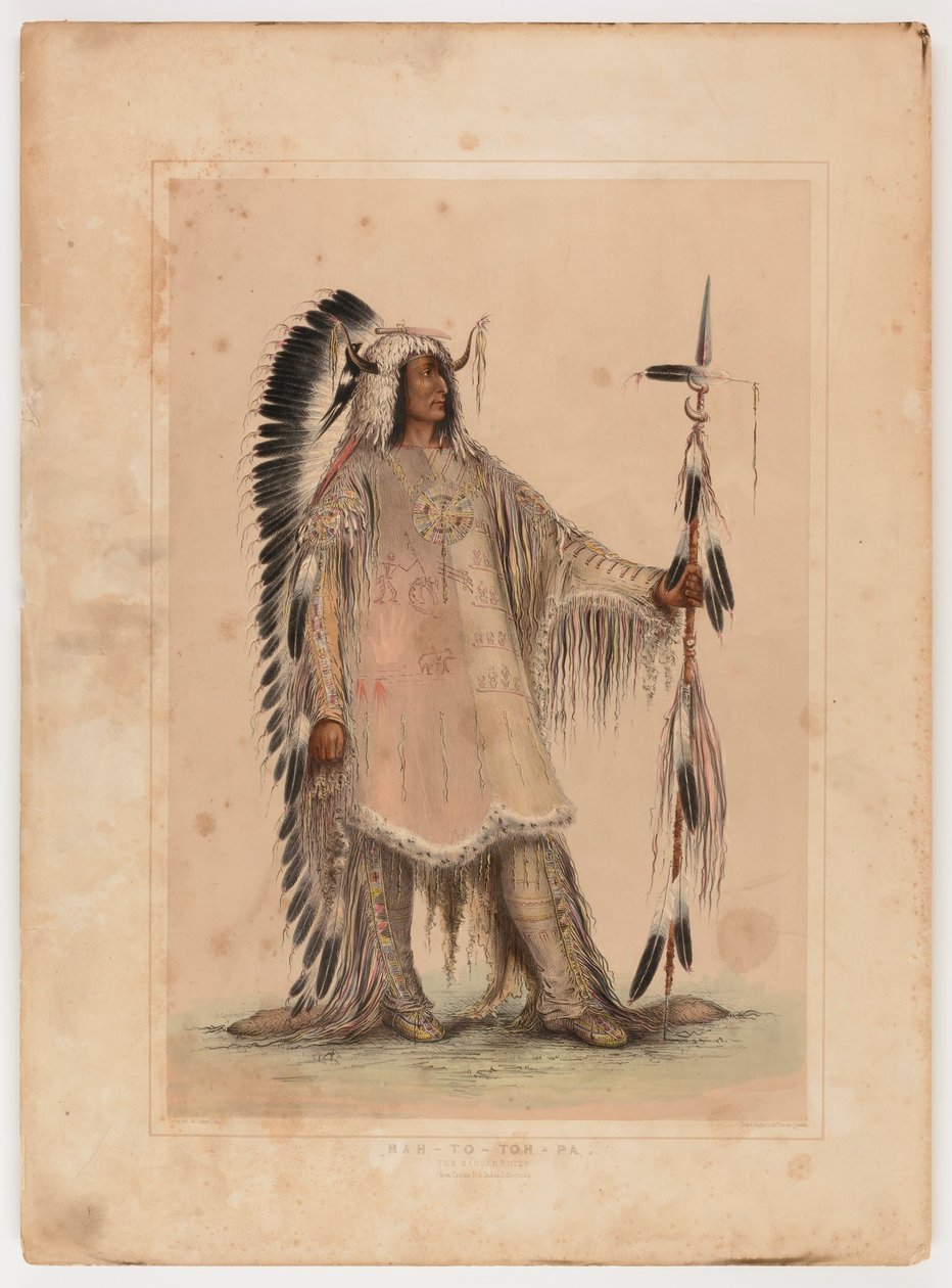 Mah-to-toh-pa, wódz Mandanów autorstwa George Catlin