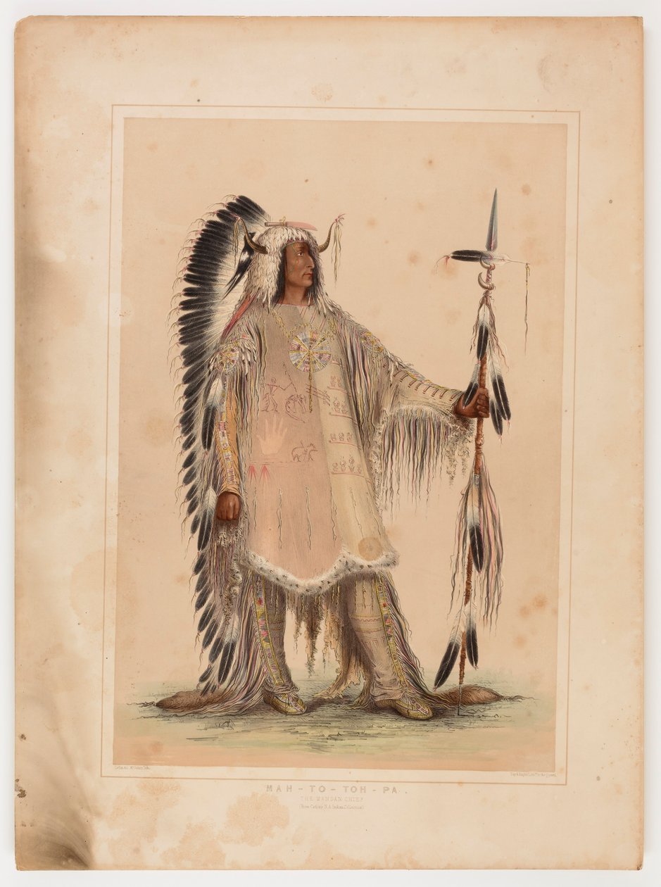 Mah-to-toh-pa, wódz Mandanów autorstwa George Catlin