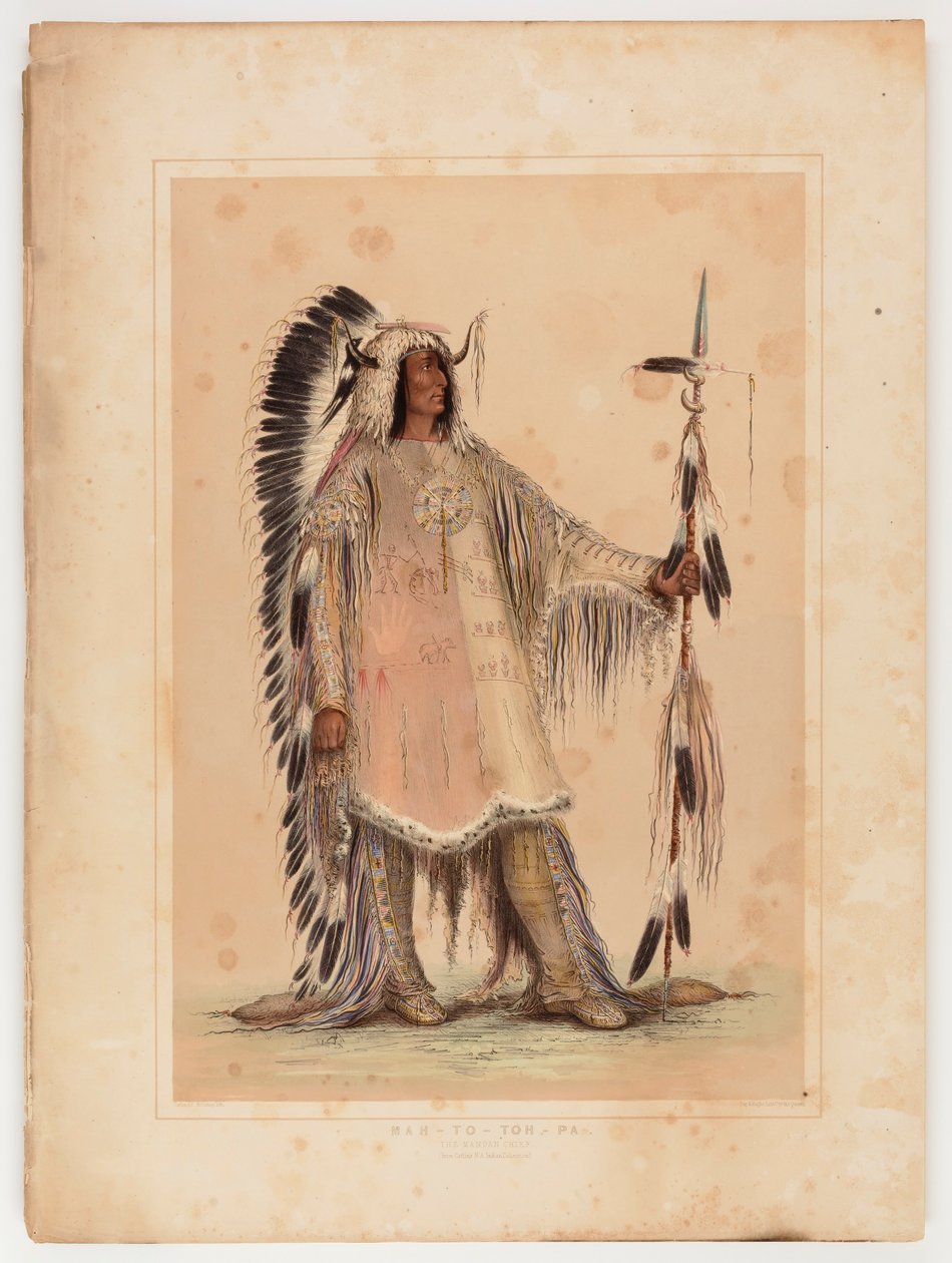 Mah-to-toh-pa, wódz Mandanów autorstwa George Catlin