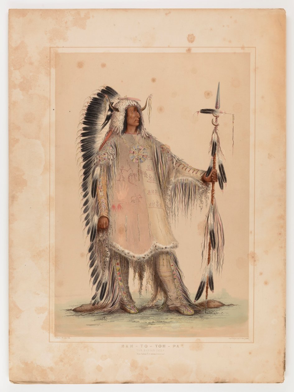 Mah-to-toh-pa, wódz Mandanów autorstwa George Catlin