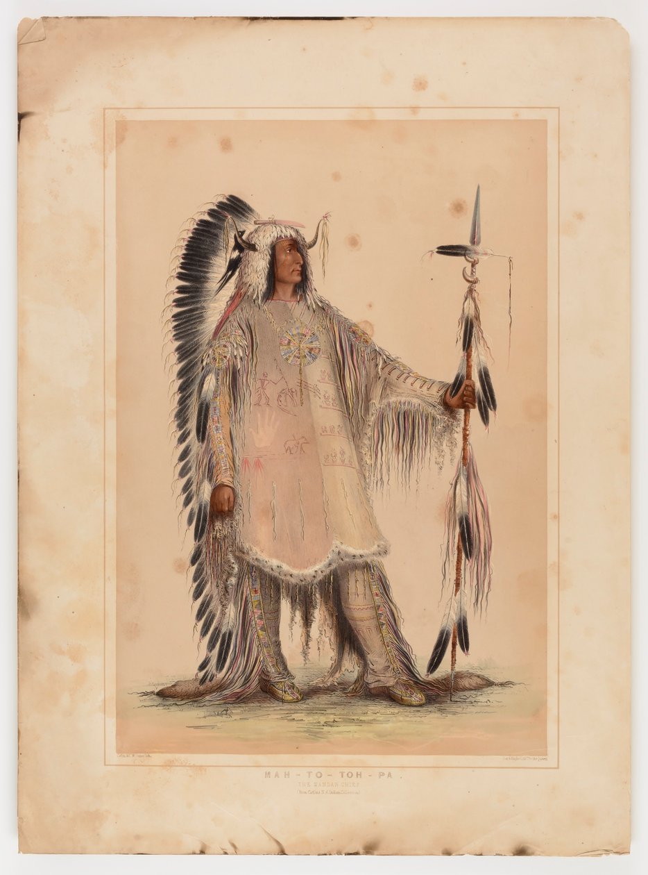 Mah-to-toh-pa, wódz Mandanów autorstwa George Catlin