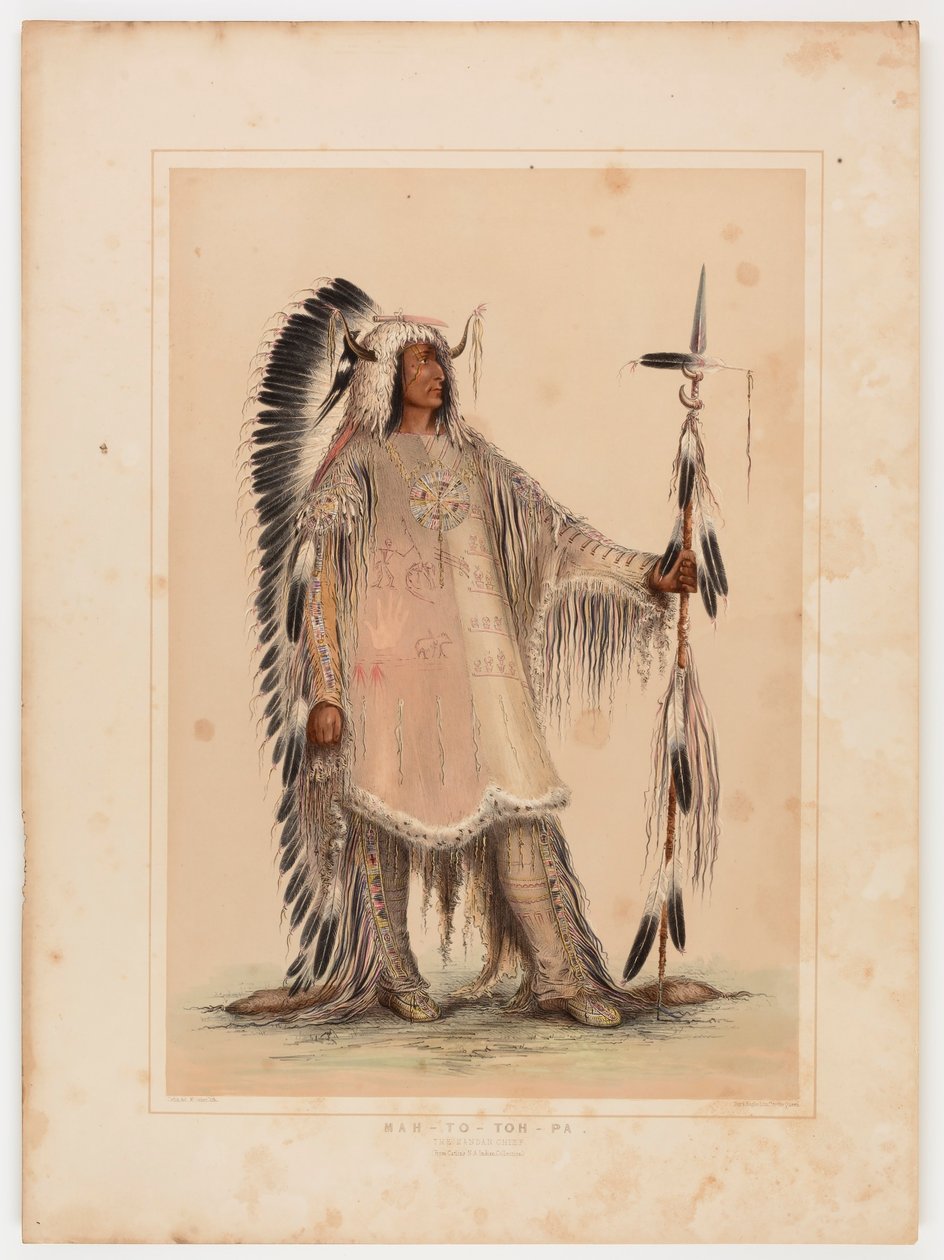 Mah-to-toh-pa, wódz Mandanów autorstwa George Catlin
