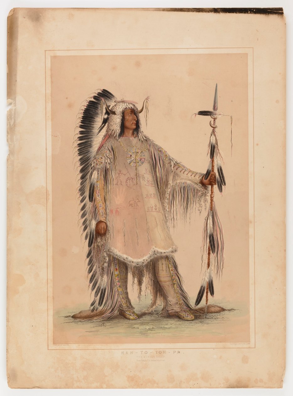 Mah-to-toh-pa, wódz Mandanów autorstwa George Catlin