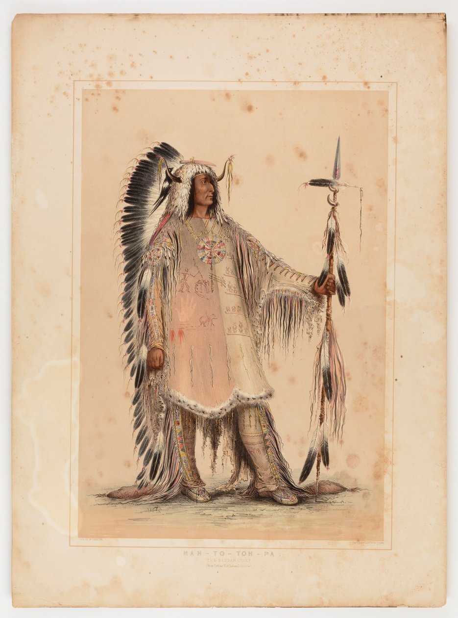 Mah-to-toh-pa, wódz Mandanów autorstwa George Catlin