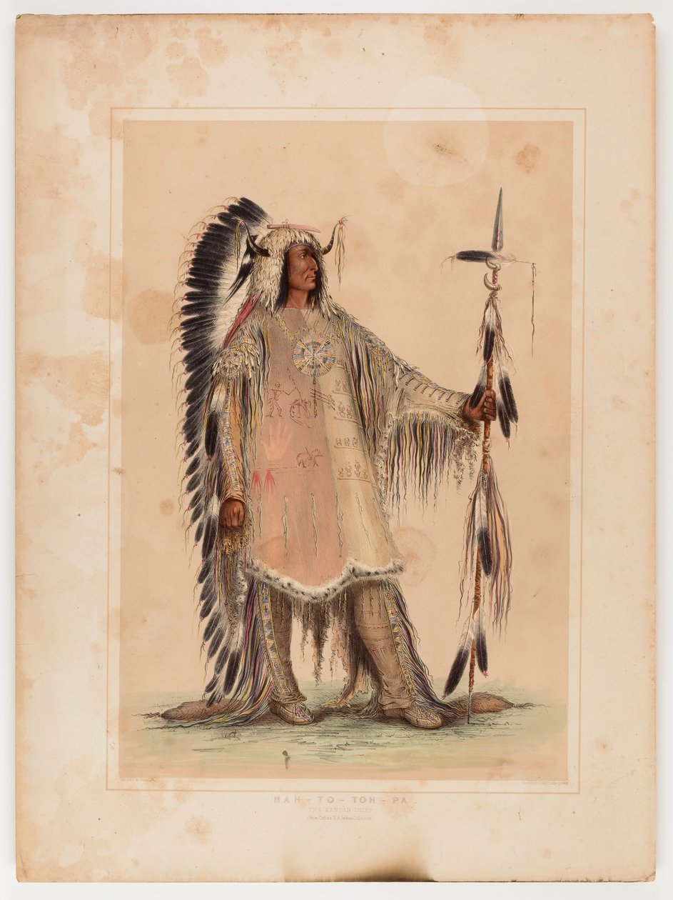 Mah-to-toh-pa, wódz Mandanów autorstwa George Catlin