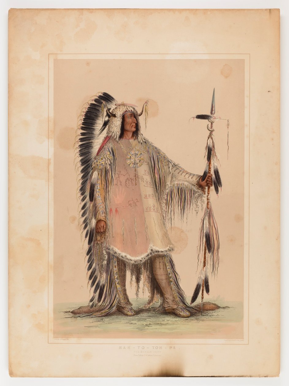 Mah-to-toh-pa, wódz Mandanów autorstwa George Catlin