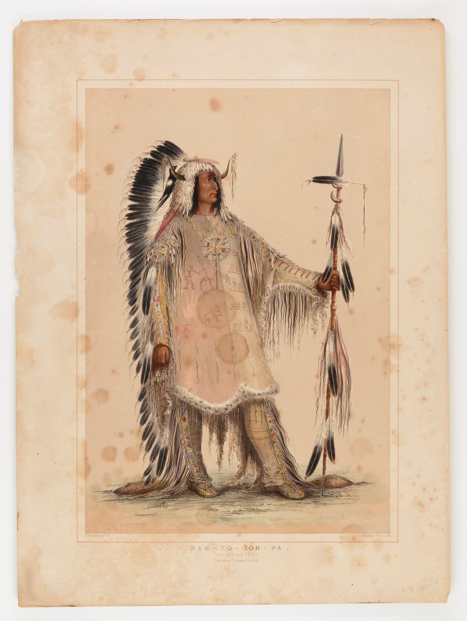 Mah-to-toh-pa, wódz Mandanów autorstwa George Catlin