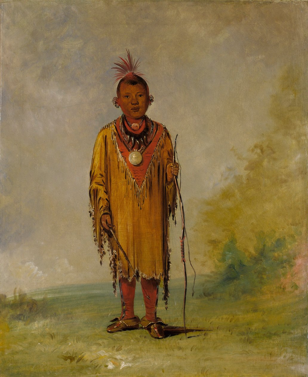 Me-sóu-wahk, sierść jelenia, ulubiony syn Kee-o-kúka autorstwa George Catlin