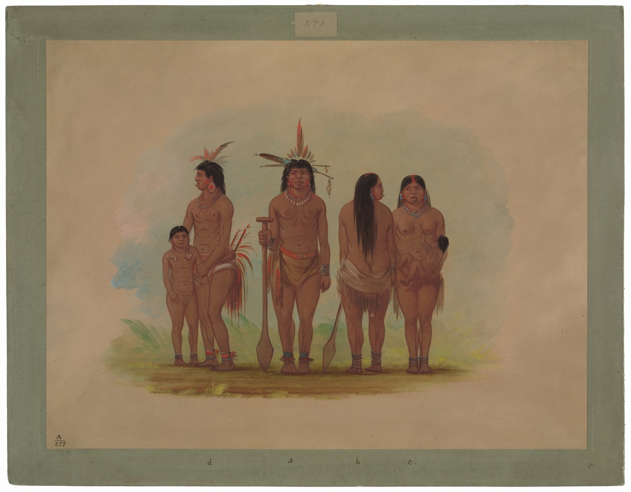 Członkowie plemienia Payaguas autorstwa George Catlin