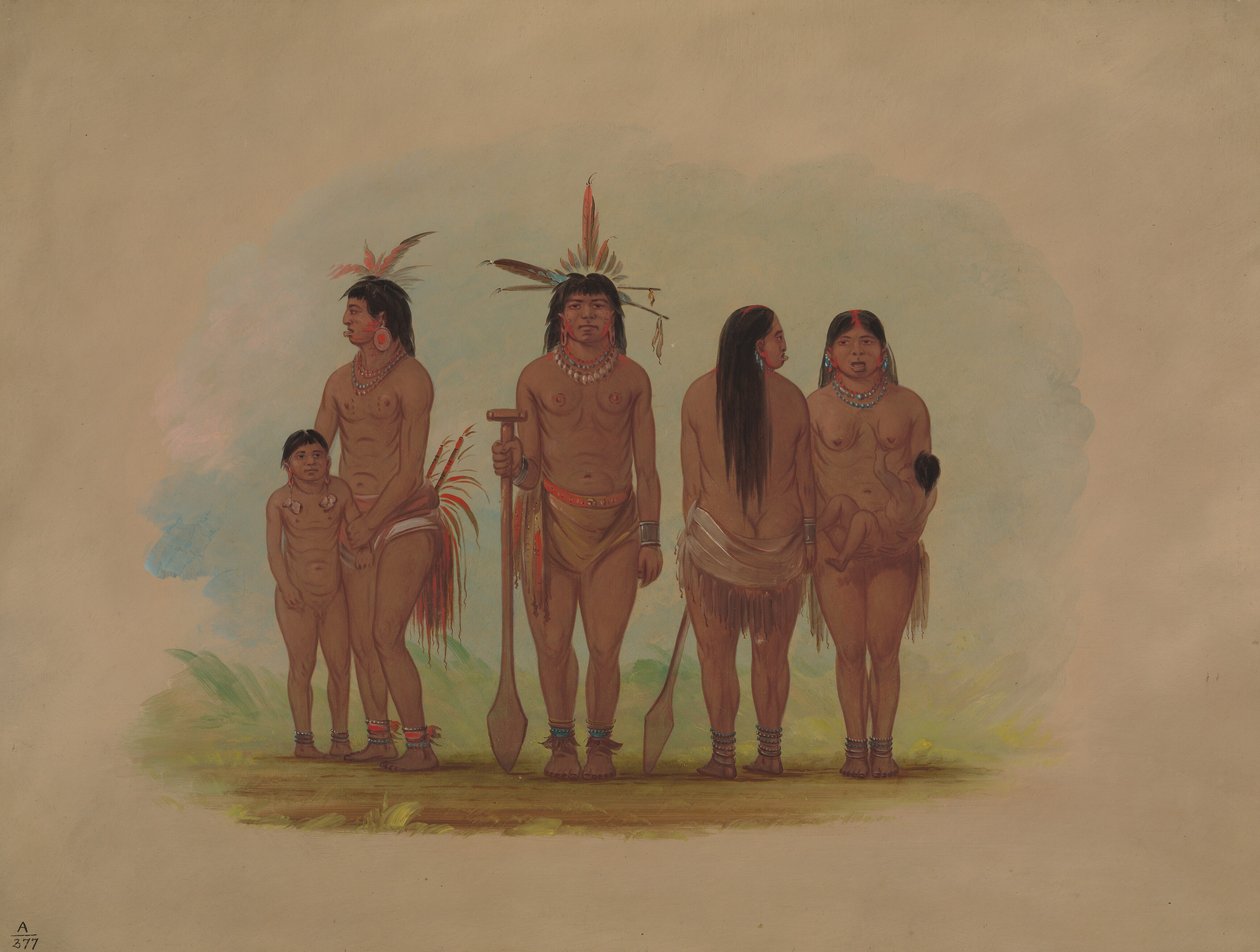 Członkowie plemienia Payaguas, 18541869. autorstwa George Catlin
