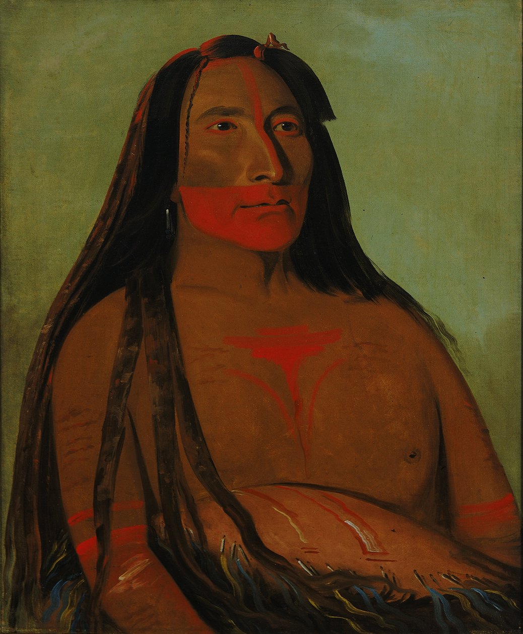 Máh-to-tóh-pa, Cztery Niedźwiedzie, Drugi Wódz w żałobie autorstwa George Catlin