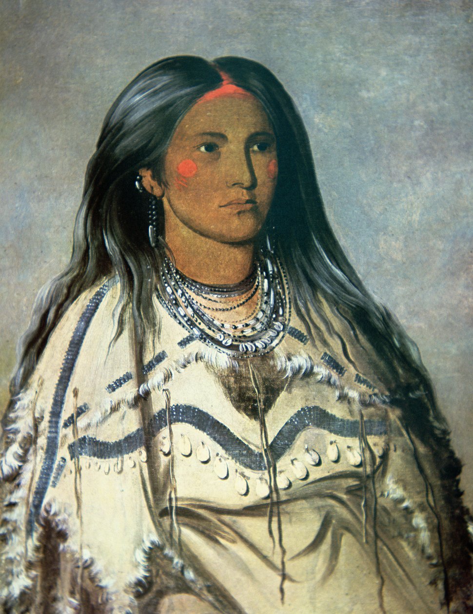 „Mint”, indyjska dziewczyna z Mandanu autorstwa George Catlin