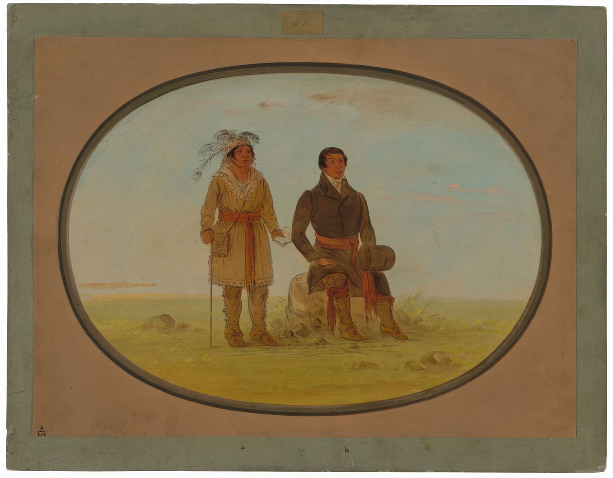 Wódz Mohigan i misjonarz autorstwa George Catlin
