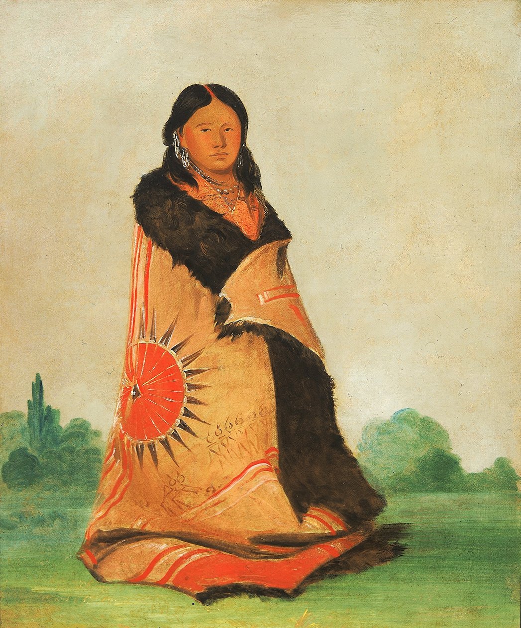 Mong-shóng-sha, Zginająca się Wierzba, Żona Wielkiego Wodza autorstwa George Catlin