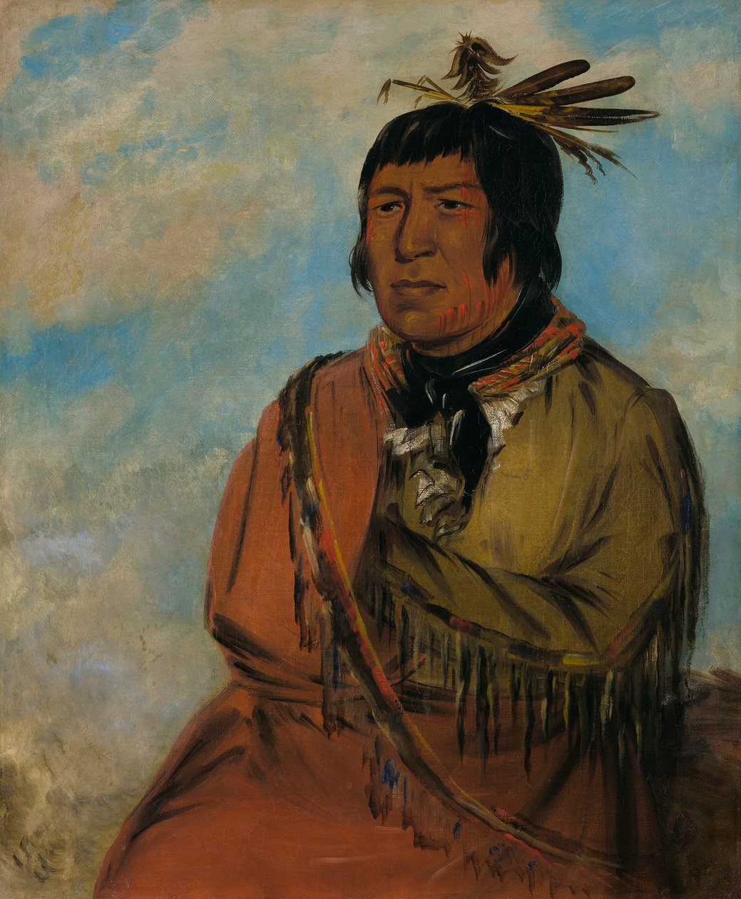 Na-pów-sa, Niedźwiedź podróżujący nocą, wódz autorstwa George Catlin