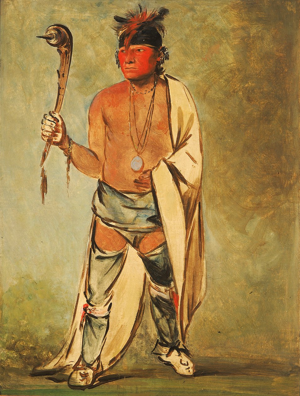 Naugh-háigh-hee-kaw, Ten, który zwilża las, 1828. autorstwa George Catlin