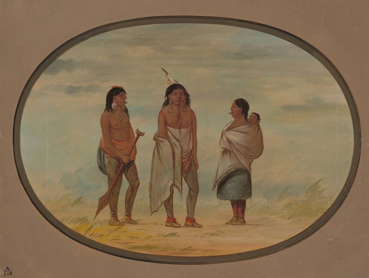 Wódz Indian Nayas, jego żona i wojownik, 18551869. autorstwa George Catlin
