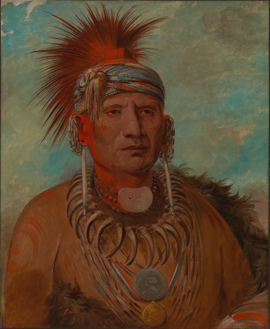 Neu-mon-ya, Chodzący Deszcz, Wódz Wojenny autorstwa George Catlin