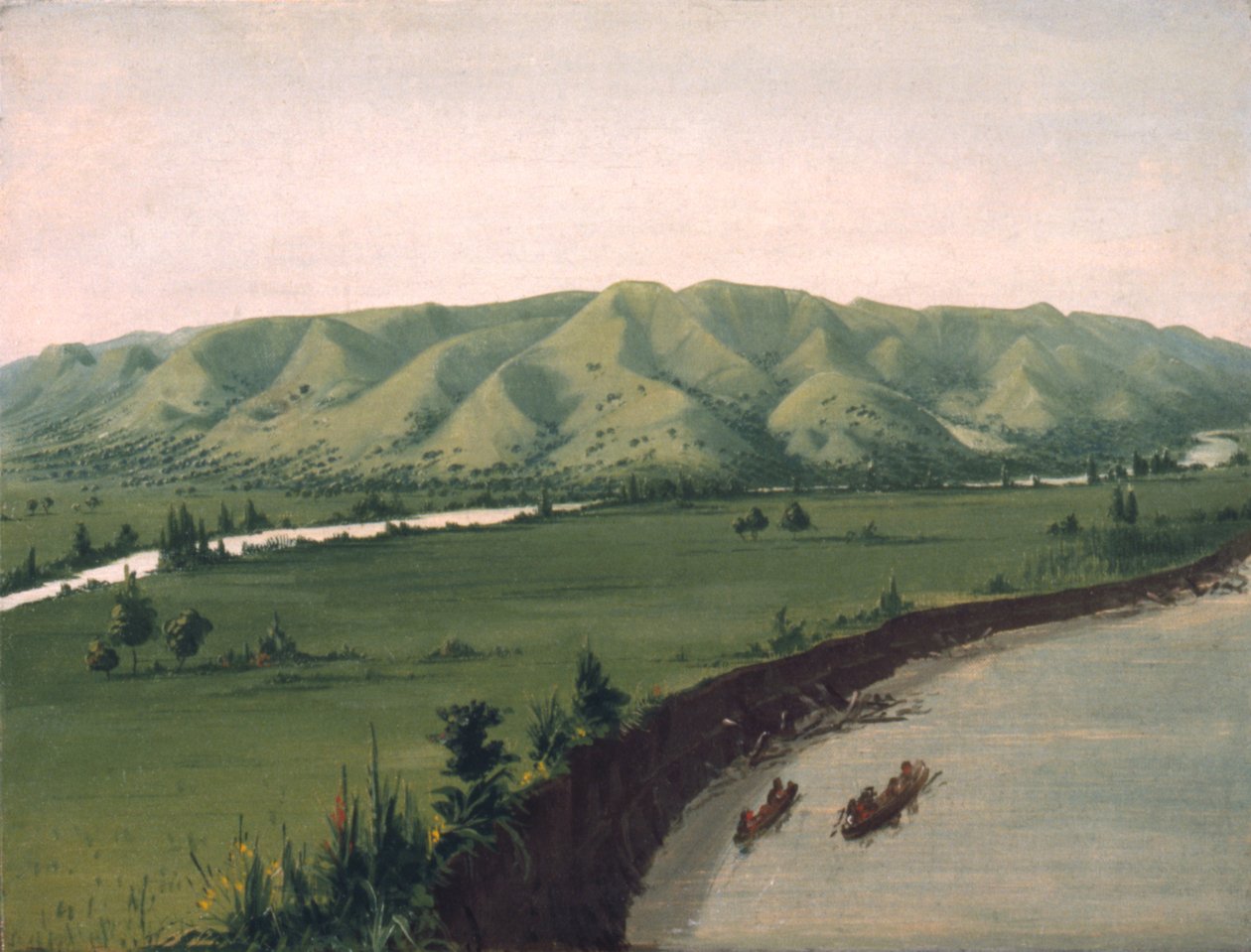 Nishnabottana Bluffs, 1070 mil nad St. Louis autorstwa George Catlin