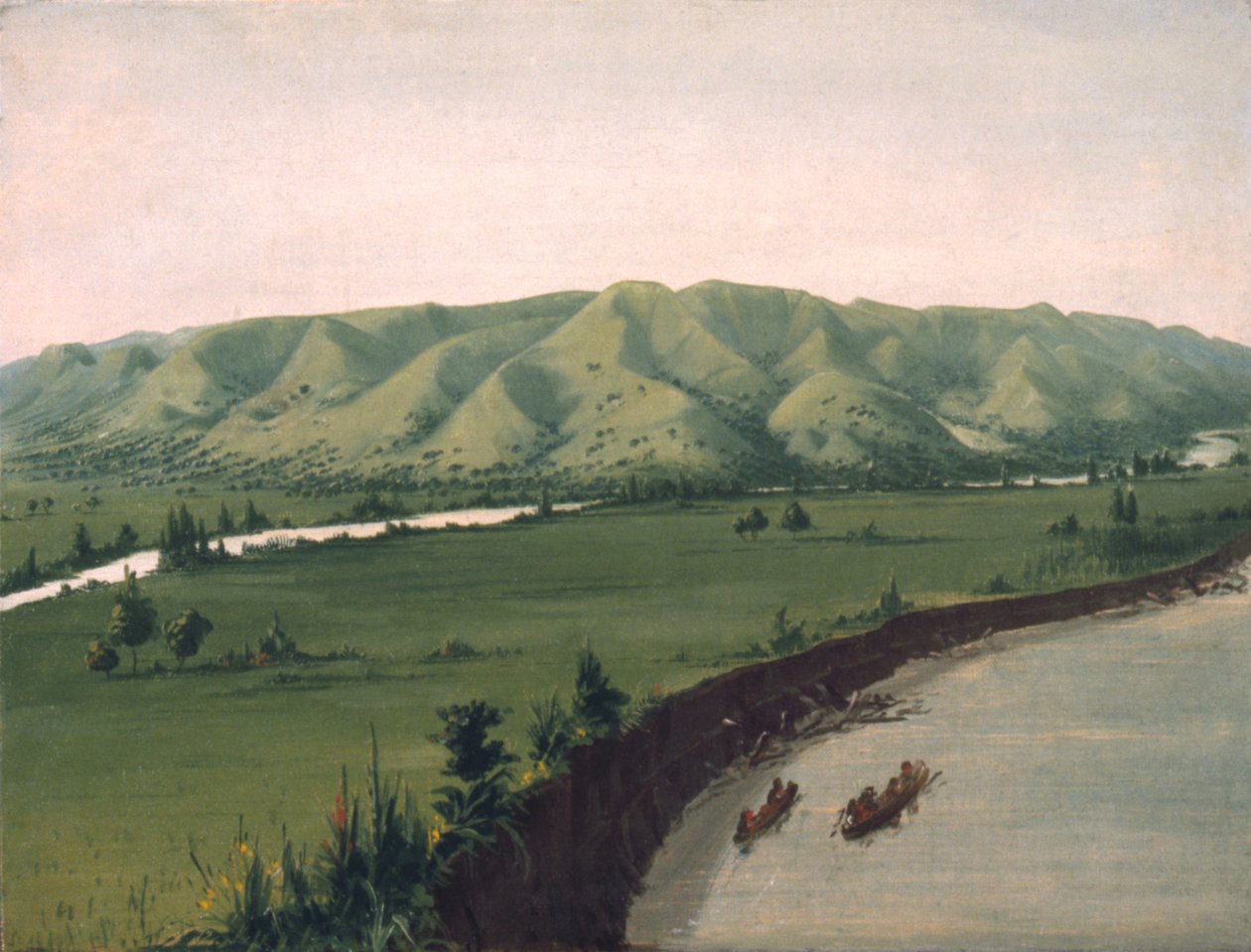 Nishnabottana Bluffs, 1070 mil nad St. Louis, 1832. autorstwa George Catlin