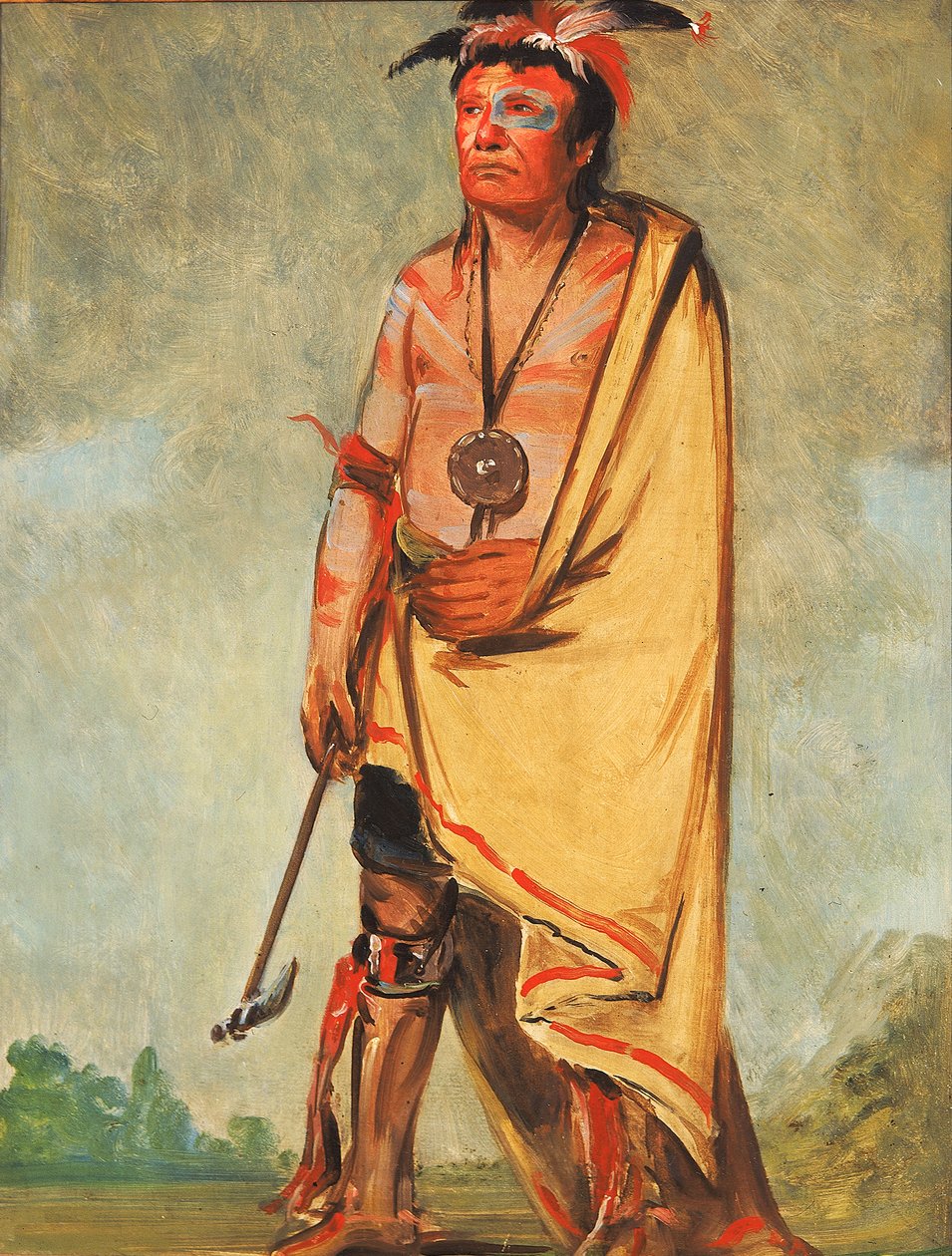 No-ak-choo-she-kaw, Ten, który łamie krzaki, 1828. autorstwa George Catlin