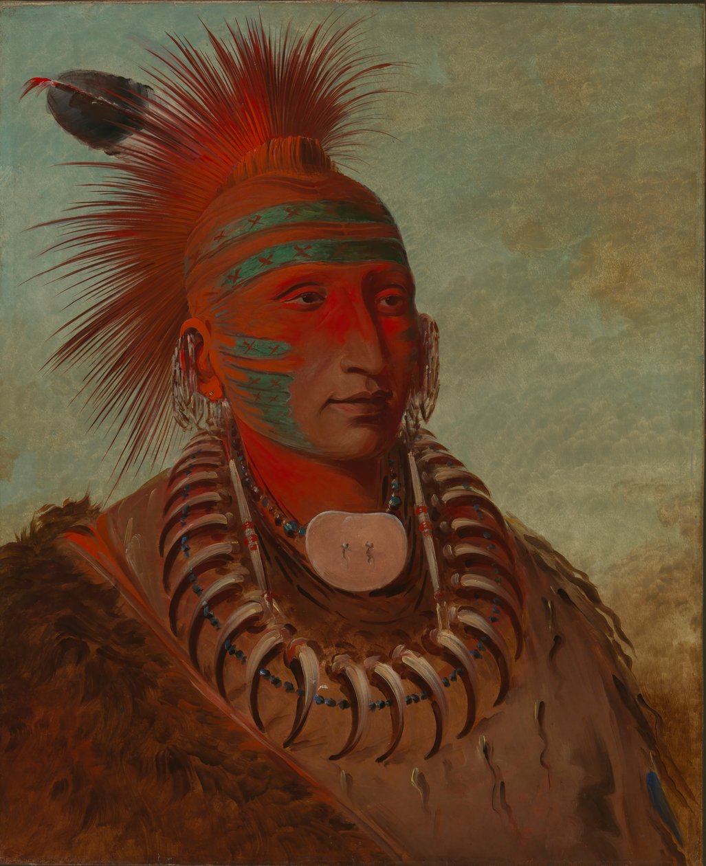 No-ho-mun-ya, ten, który nie zwraca uwagi, 1844. autorstwa George Catlin