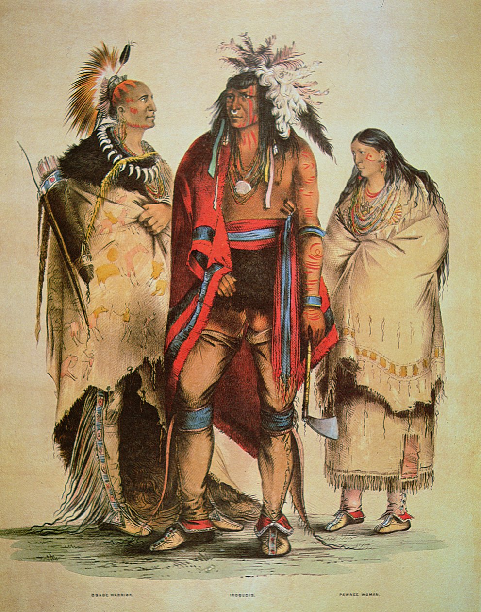 Indianie Ameryki Północnej (kolor lito) autorstwa George Catlin