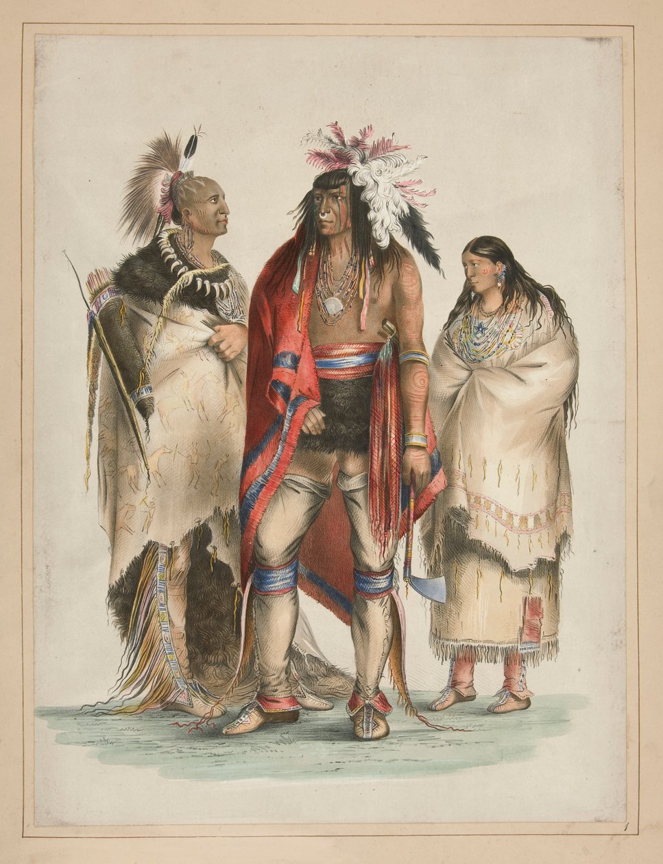 Indianie Ameryki Północnej, pl. 1 z portfolio Indian północnoamerykańskich autorstwa George Catlin