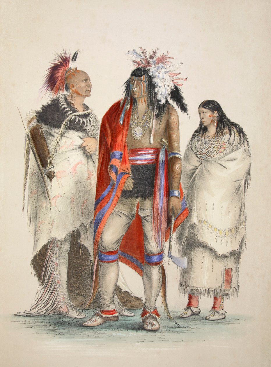 Indianie Ameryki Północnej, wyd. 1845 kolorowa litografia. autorstwa George Catlin