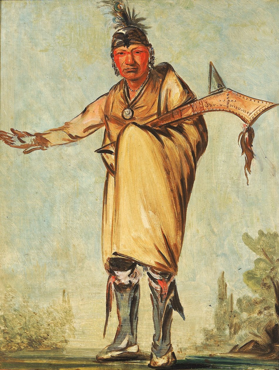 Náw-káw, Wood, były wódz plemienia autorstwa George Catlin