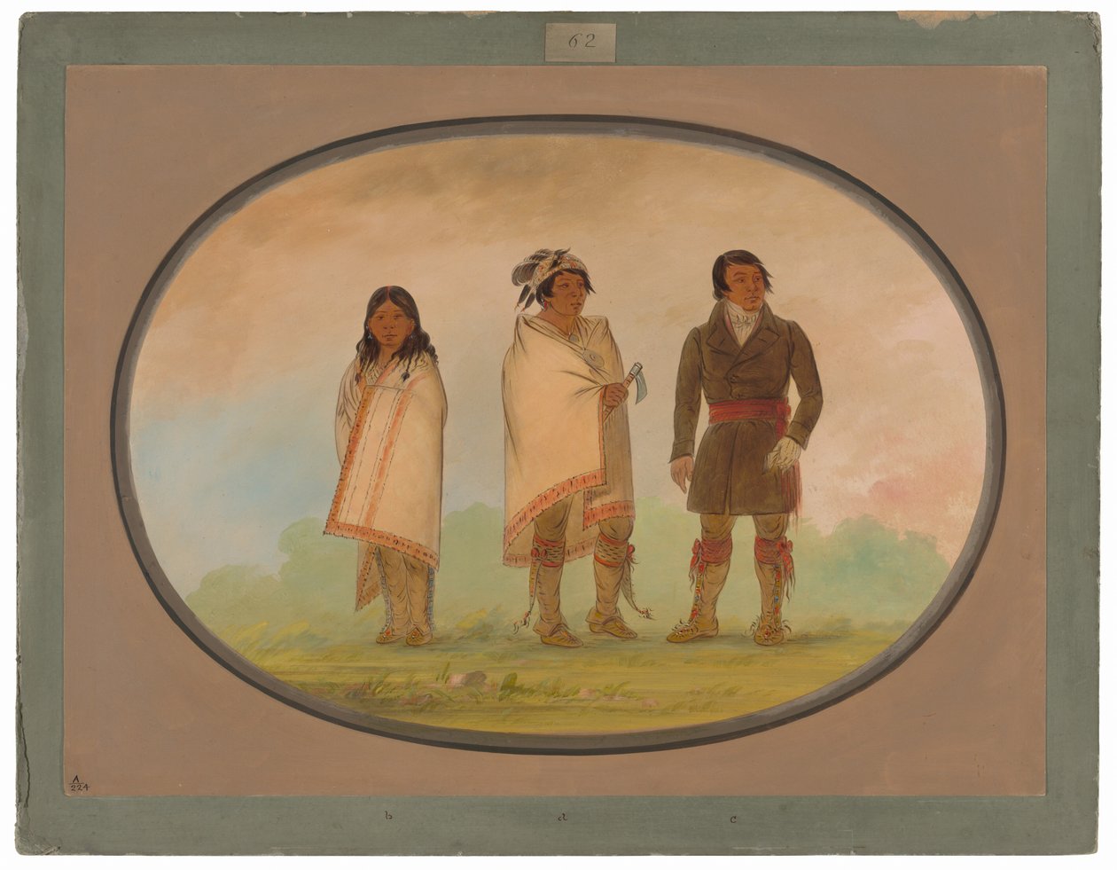 Wódz Oneida, jego siostra i misjonarz autorstwa George Catlin
