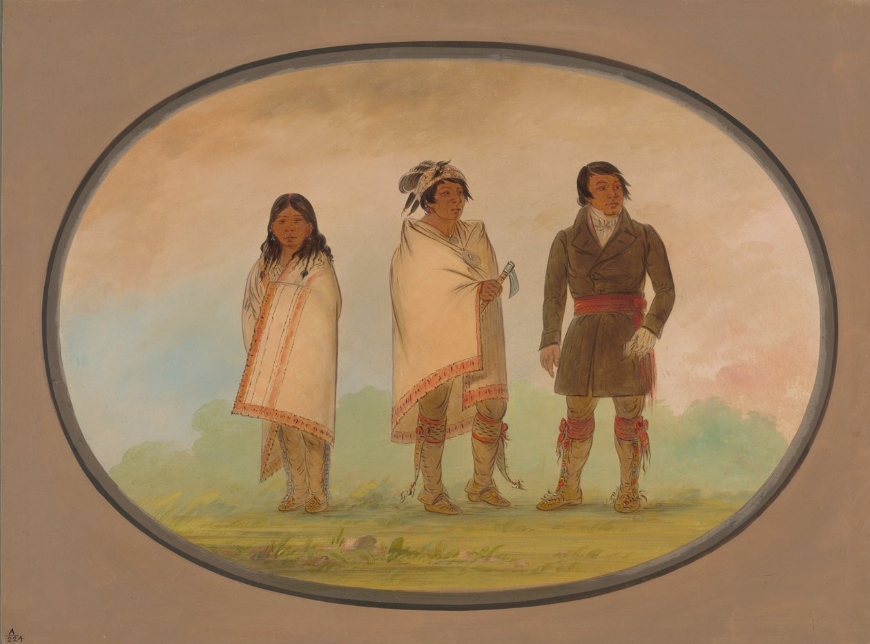 Wódz Oneida, jego siostra i misjonarz, 18611869. autorstwa George Catlin