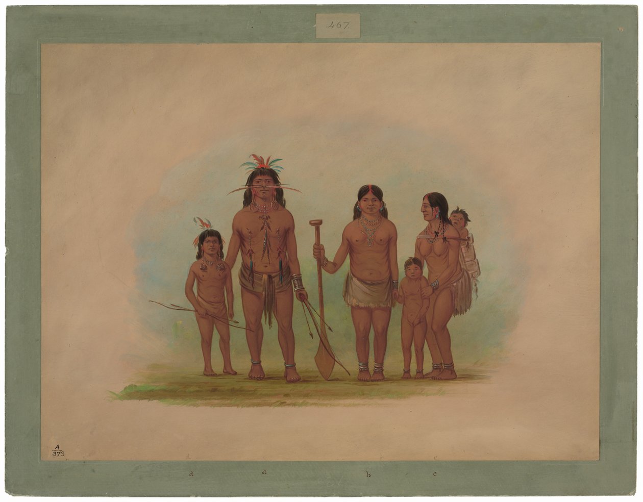 Orejona Wódz i Rodzina autorstwa George Catlin
