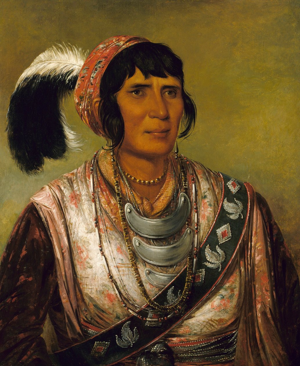 Os-ce-o-lá, Czarny Drink, wojownik o wielkiej sławie autorstwa George Catlin