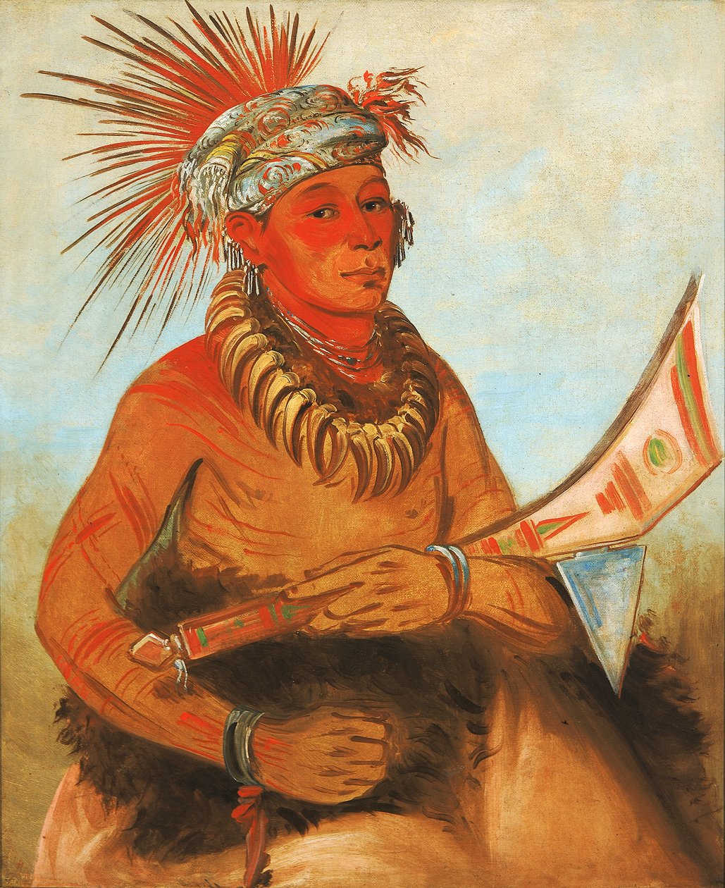 Pah-ta-cóo-chee, strzelający cedr, odważny, 1832. autorstwa George Catlin