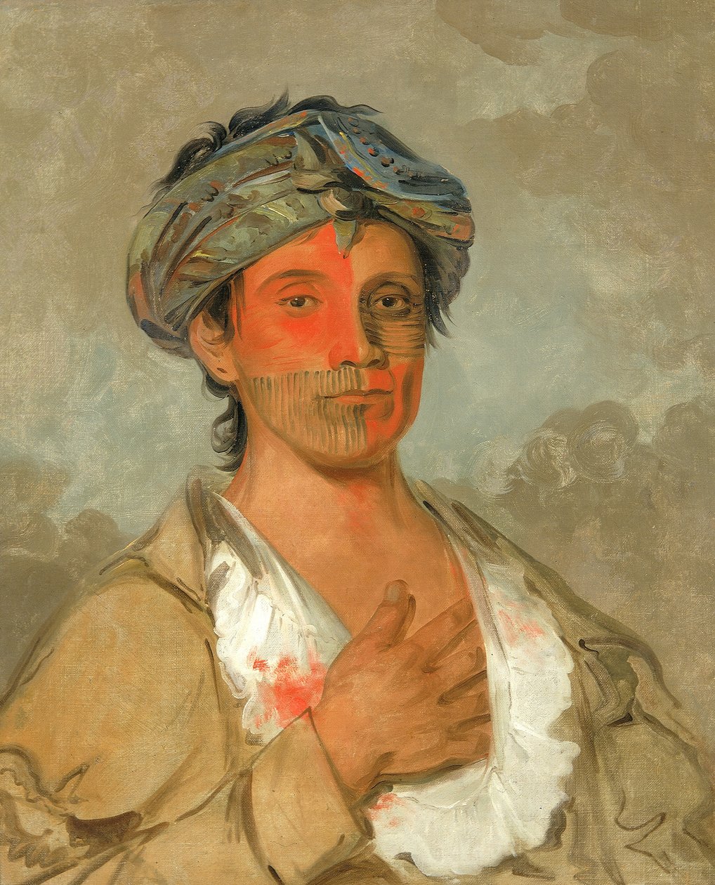 Pah-te-cóo-saw, Straight Man, Semicivilized autorstwa George Catlin